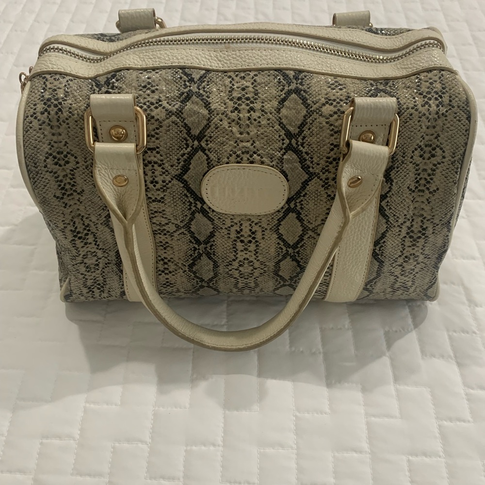 Terzetto Snake Print Bag - Cream and Black